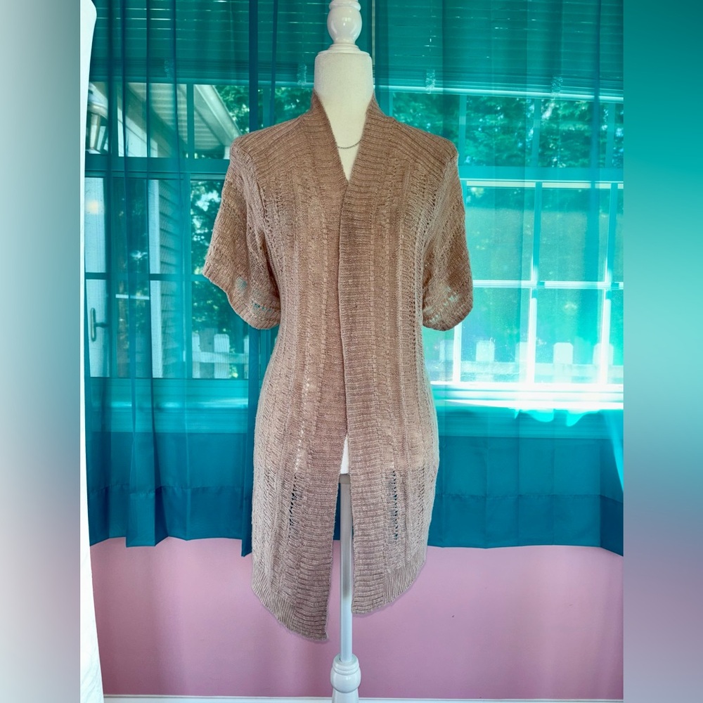 Maurices Blush Pink Open Front Drape Knit Cardigan Duster Size Women’s 3X - Picture 2 of 7
